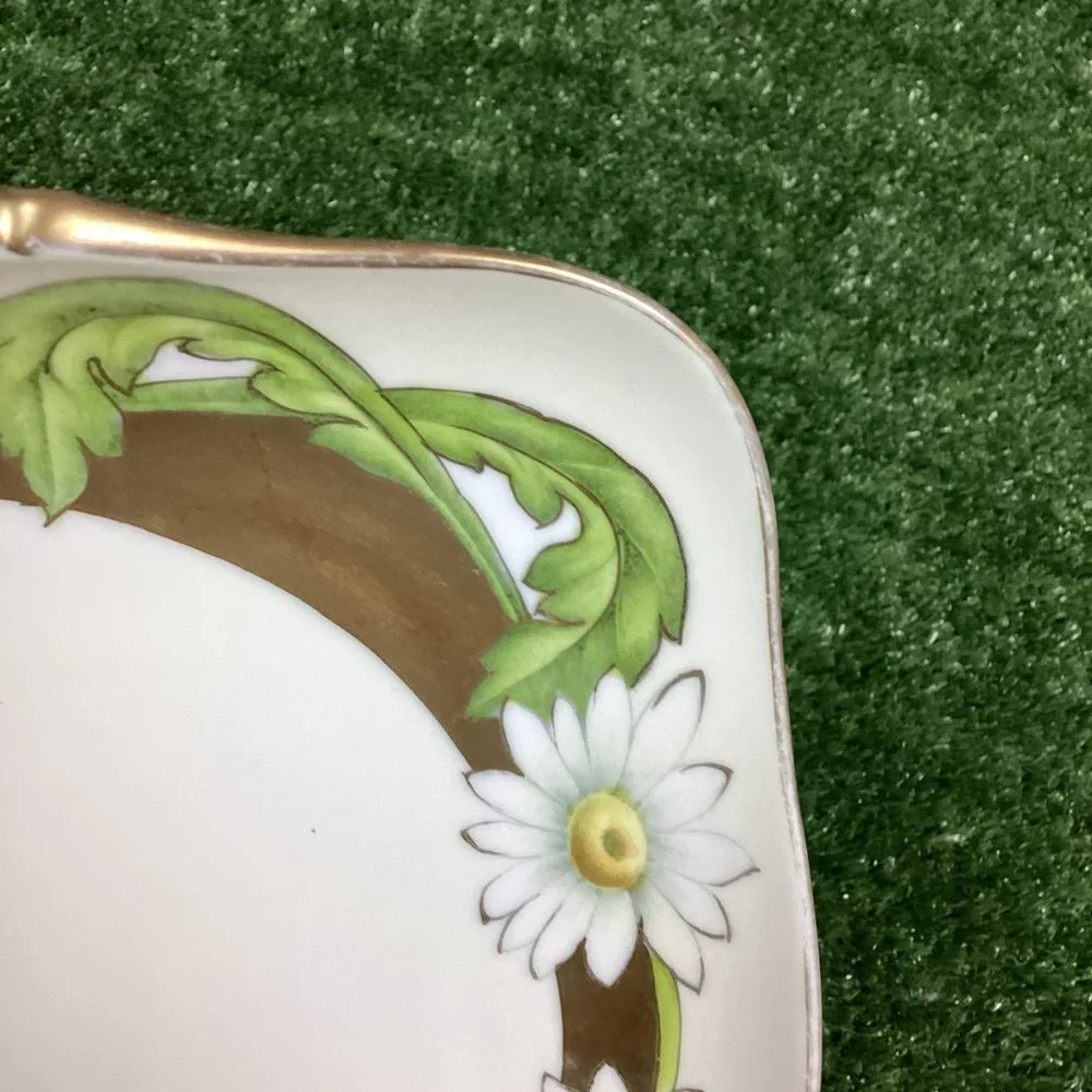 Antique Bavaria Porcelain Hand Painted Daisy Platter Small